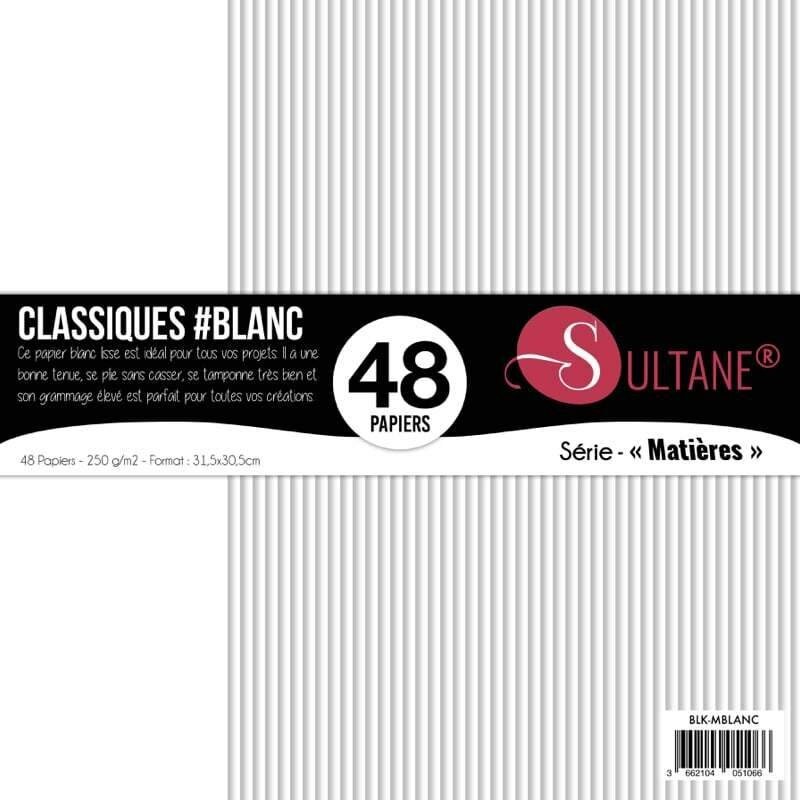 48 papiers Blanc - 250 g/m2 - 30x30cm