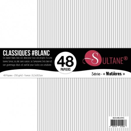 48 papiers Blanc - 250 g/m2 - 30x30cm