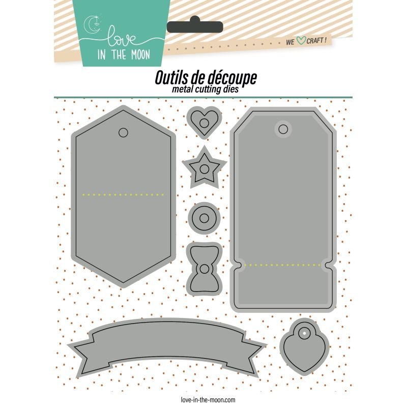 Matrices de découpes - Tags Maker - Love in the Moon
