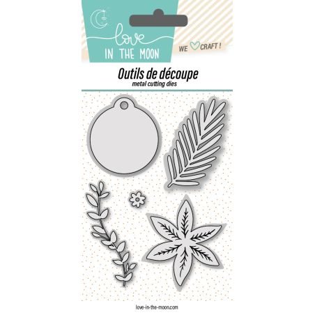 Matrices de découpes - Poinsettia & Feuillages & Médaillon - Love in the Moon Matrices de découpes - Poinsettia & Feuillages & Médaillon - Love in the Moon