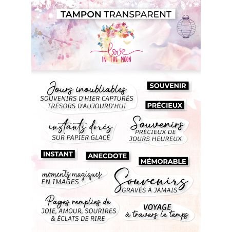 Set de 16 tampons - Souvenir, instants, anecdotes - 10,5x10cm Set de 16 tampons - Souvenir, instants, anecdotes - 10,5x10cm