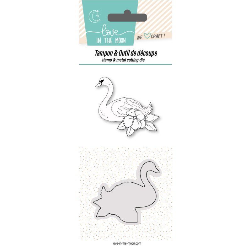 Duo Tampon & Matrice - Cygne fleuri - Love in the Moon