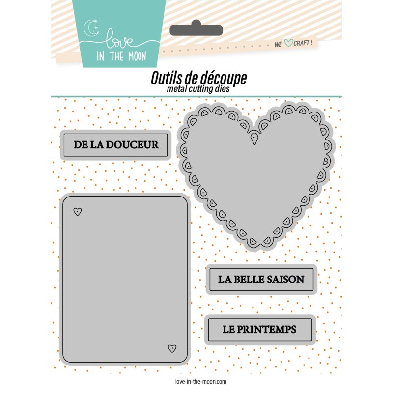 Lots de matrices - Carte PL Cœur, mots doux et grand coeur de coeurs