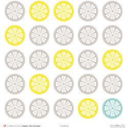 Set papiers Lemon - 6 papiers 30,5x31,5 cm + 6 papiers 12x30,5cm