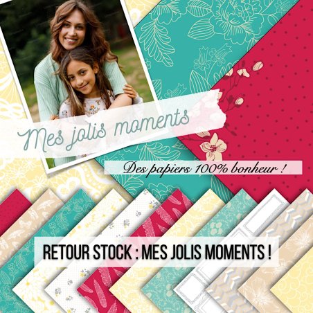 Set papiers Mes jolis moments - 6 papiers 30,5x31,5 cm + 6 papiers 12x30,5cm Set papiers Mes jolis moments - 6 papiers 30,5x31,5 cm + 6 papiers 12x30,5cm