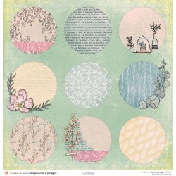 Set papiers Bonheur Partagé - 6 papiers 30,5x31,5 cm + 6 papiers 12x30,5cm