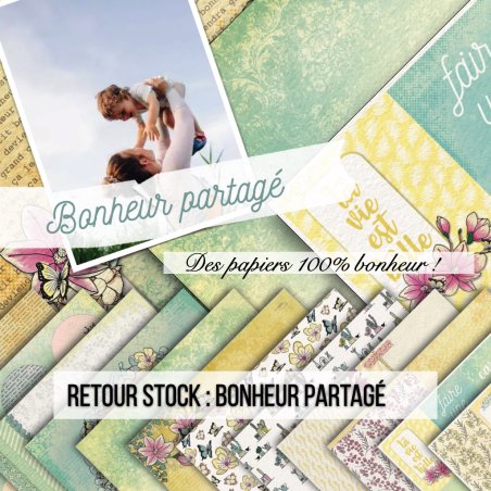 Set papiers Bonheur Partagé - 6 papiers 30,5x31,5 cm + 6 papiers 12x30,5cm Set papiers Bonheur Partagé - 6 papiers 30,5x31,5 cm + 6 papiers 12x30,5cm