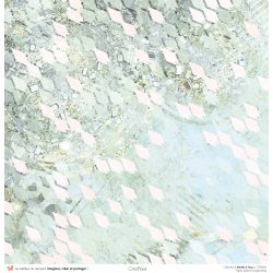Set papiers Menthe à l'eau - 6 papiers 30,5x31,5 cm + 6 papiers 12x30,5cm