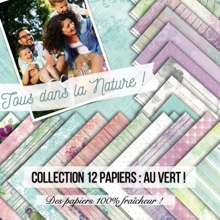 Set papiers Au vert - 12 papiers : 6 papiers 30,5x31,5 cm + 6 papiers 12x30,5cm Set papiers Au vert - 12 papiers : 6 papiers 30,5x31,5 cm + 6 papiers 12x30,5cm