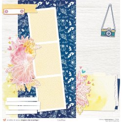 Set papiers Instants précieux - 12 papiers : 6 papiers 30,5x31,5 cm + 6 papiers 12x30,5cm