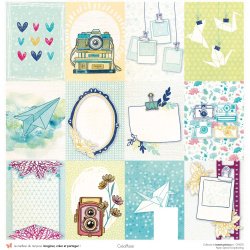 Set papiers Instants précieux - 12 papiers : 6 papiers 30,5x31,5 cm + 6 papiers 12x30,5cm