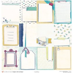 Set papiers Instants précieux - 12 papiers : 6 papiers 30,5x31,5 cm + 6 papiers 12x30,5cm