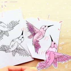 2 Tampons transparents "Colibris" Frida Kahlo®