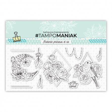 Set de 10 tampons clear Tendresse et raffinement - 10x21cm
