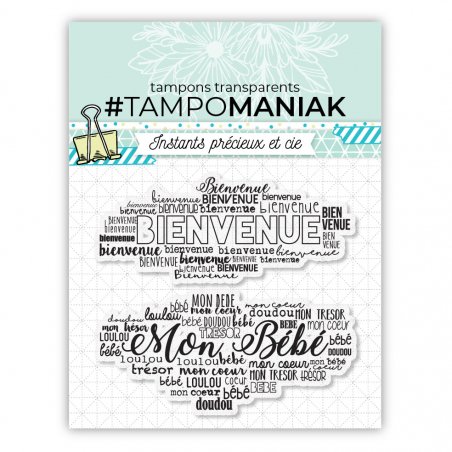 Set de 2 tampons clear de fond Naissance - 10x10cm