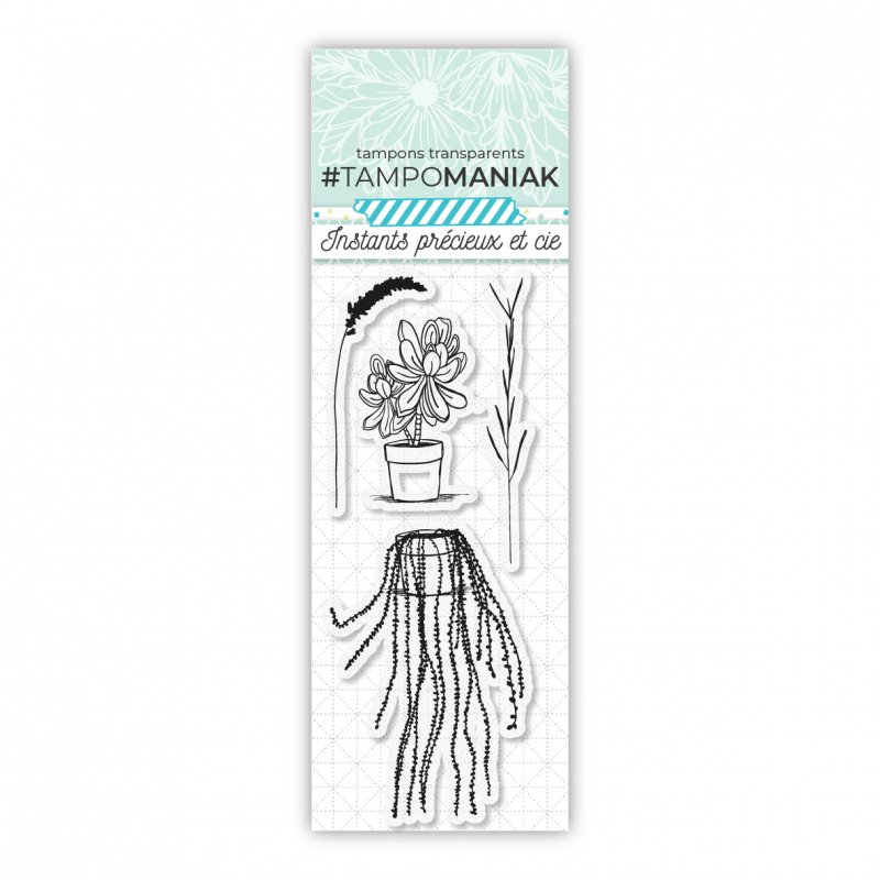 Tampon plantes en pot - 13x5,5cm