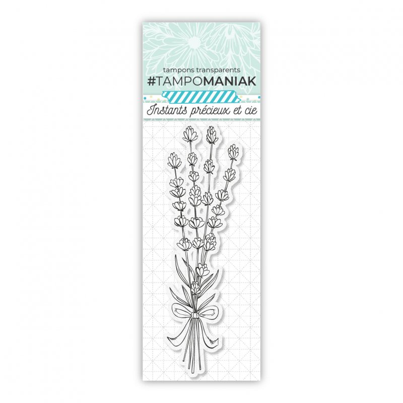 Sello transparente ramo de lavanda - 13x5.5cm