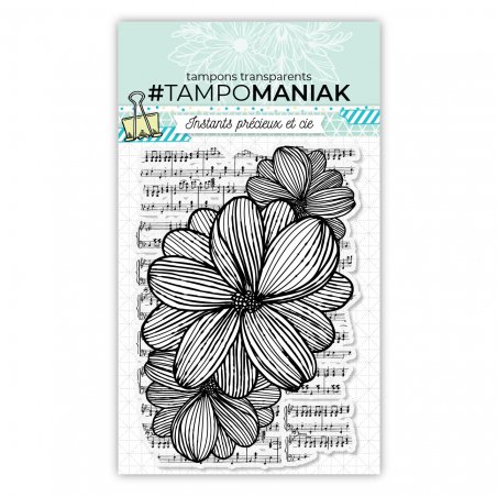Tampon clear fleur géante - 10x15cm