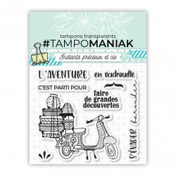 Planche de tampons - L'aventure & Evasion - 10x10cm
