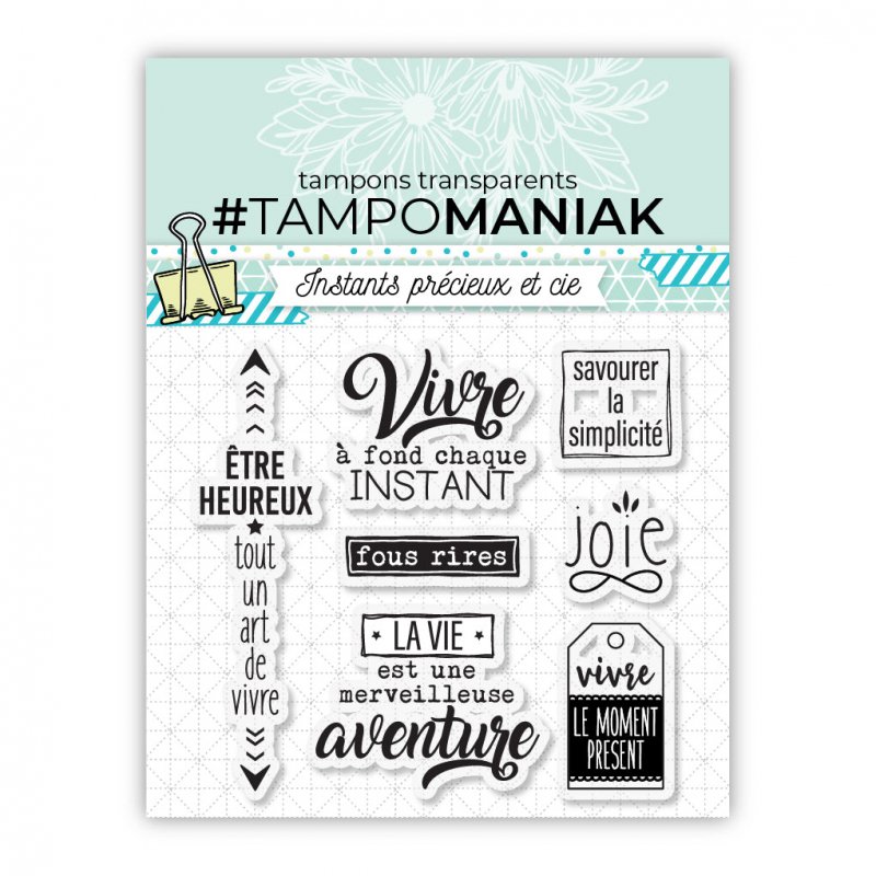 Planche de tampons - Vivre l'instant - 10x10cm