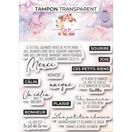 Set de 2 tampons - Vélo avec l'expression la vie est belle - 10,5x10cm