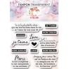 Set de 2 tampons - Vélo avec l'expression la vie est belle - 10,5x10cm
