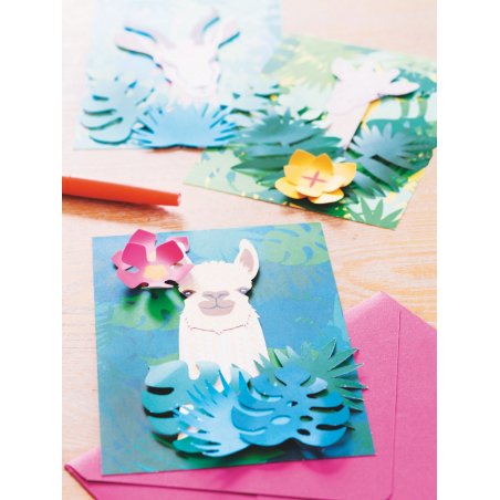 Kit pour créer 3 cartes animaux en papier Kit pour créer 3 cartes animaux en papier
