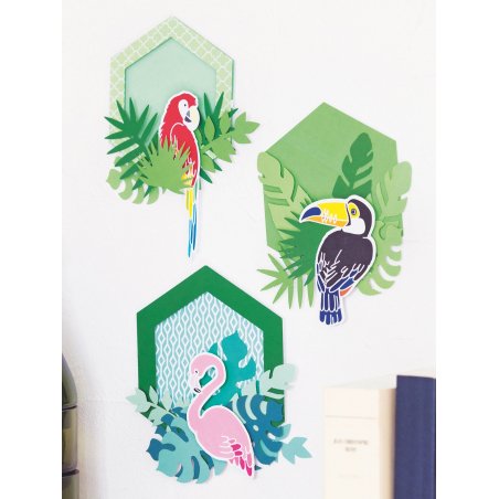 Kit pour créer 3 cadres décos animaux en papier Kit pour créer 3 cadres décos animaux en papier