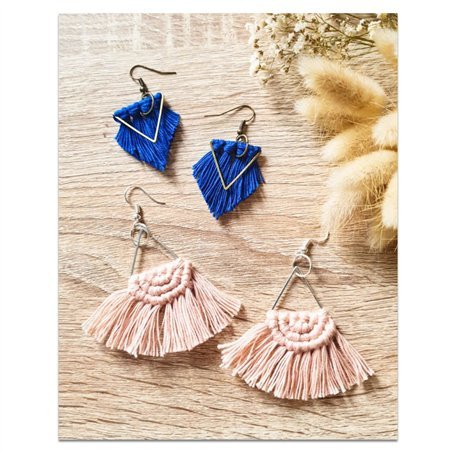 Kit Macramé Boucles d'oreilles - Franges Kit Macramé Boucles d'oreilles - Franges