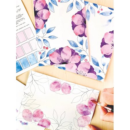 Kit Aquarelle Artisanale "Belles anémones" Kit Aquarelle Artisanale "Belles anémones"