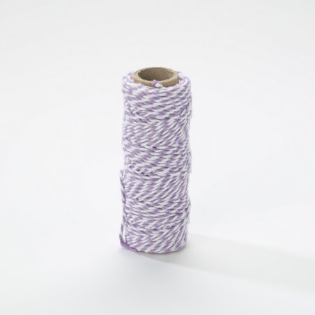 Bobine de fil bicolore Bakers Twine - 2mm x25m - Mauve Purple