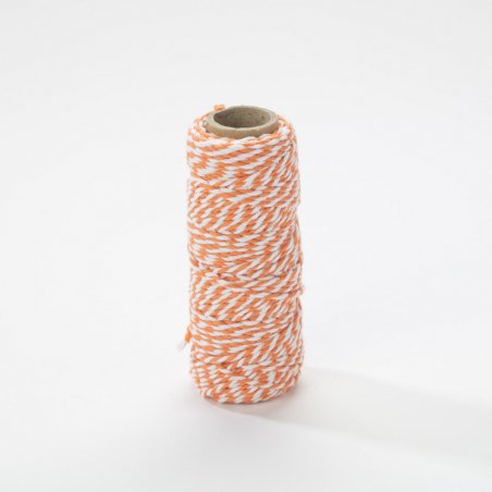 Bobina de hilo Bakers Twine bicolor - 2mm x25m - Naranja clementina