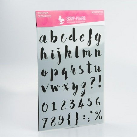 Grand pochoir décoratif Basi'Motifs - Alphabet - Minuscules - 30 cm
