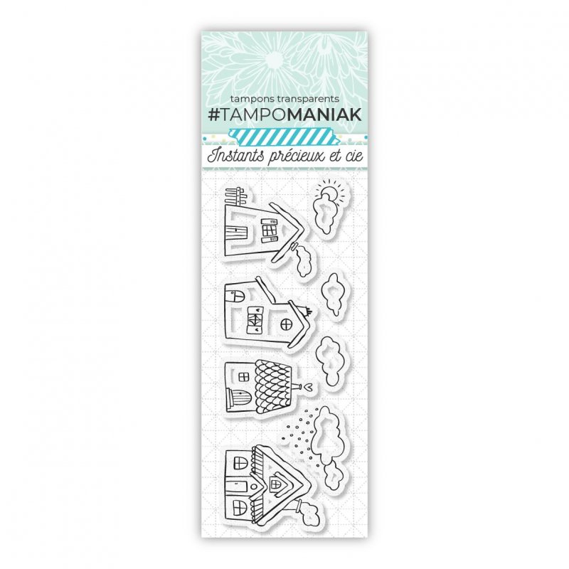 Set de 8 tampons maisons & maisonettes - 13x5,5cm
