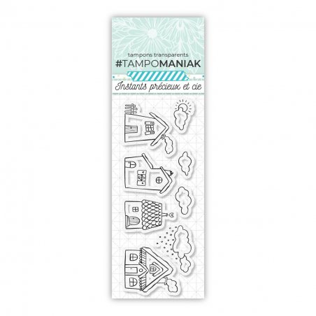 Set de 8 tampons maisons & maisonettes - 13x5,5cm