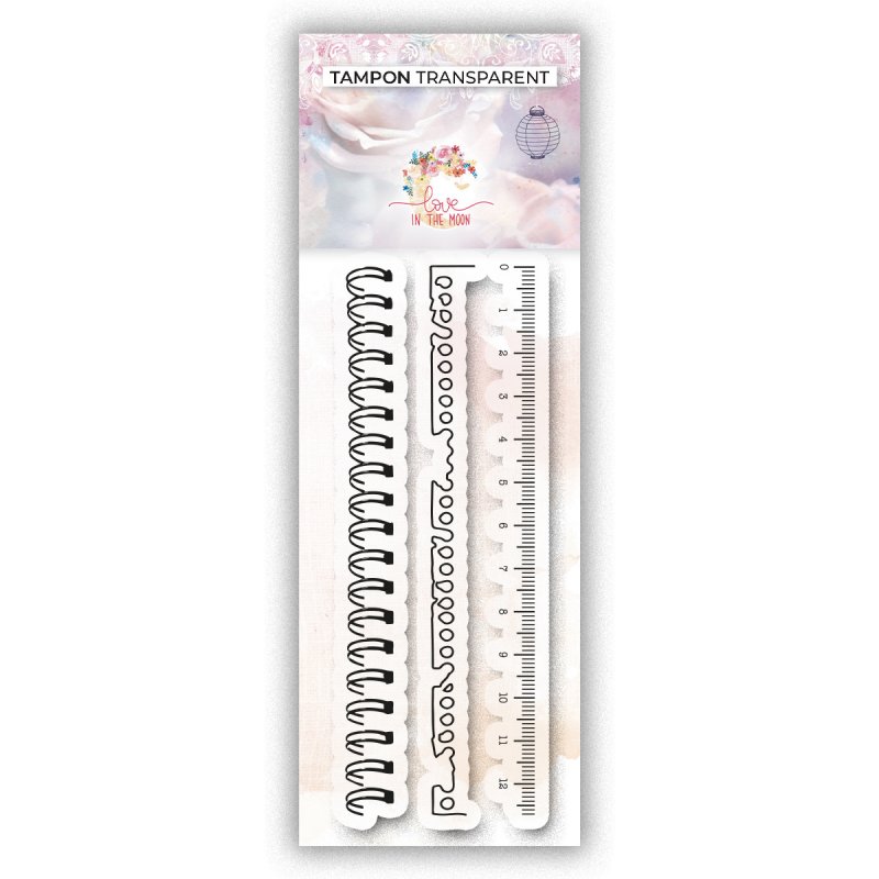 3 tampons - Reliure, carnet et règle