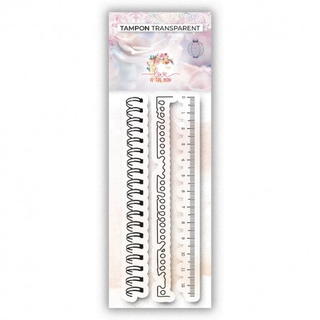 3 tampons - Reliure, carnet et règle