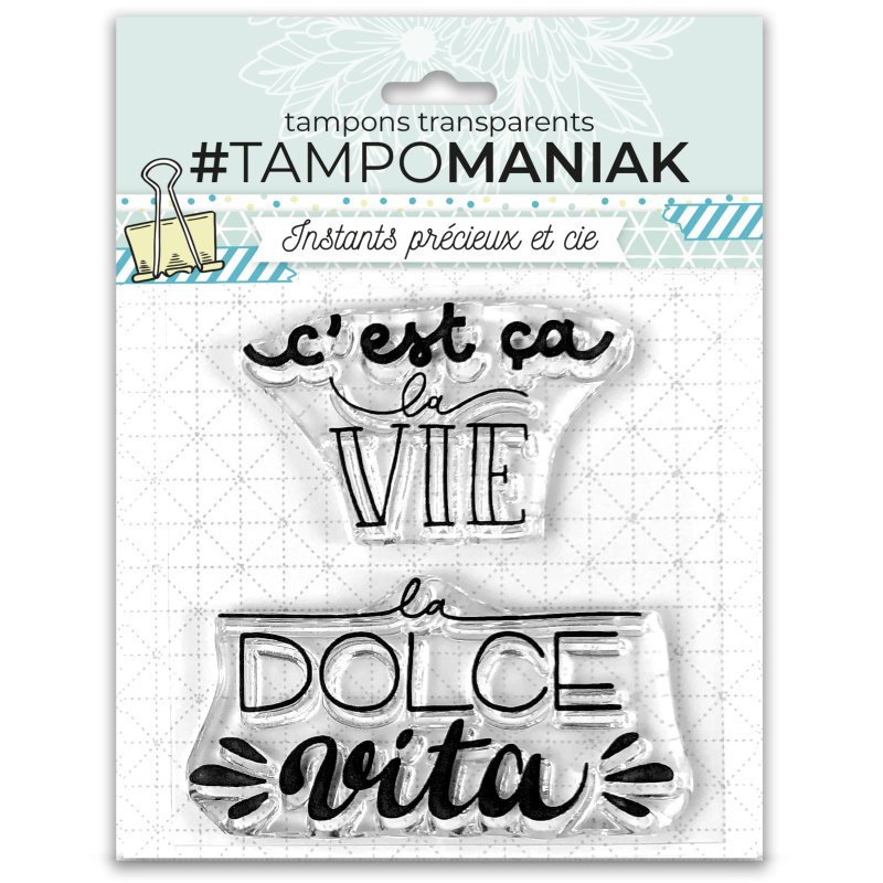 Set de tampones transparente Dolce vita 7,5x7cm - PTM-0008