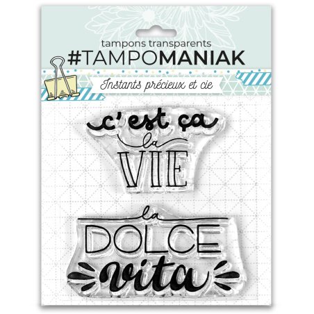 Set de tampones transparente Dolce vita 7,5x7cm - PTM-0008